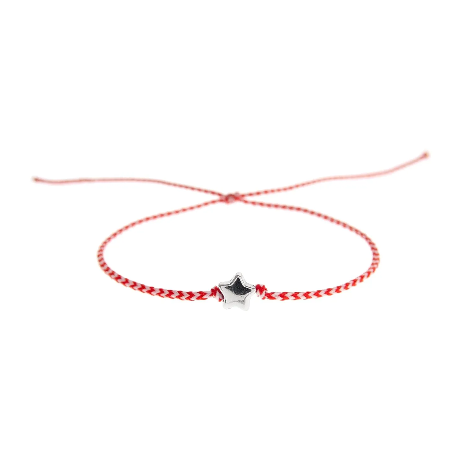 10 Zig Zag Friendship Bracelets Pack of 10. Adjustable Chevron String Bracelets. Martenitsa bracelets with Cord & Star Charm, Guys, Ladies