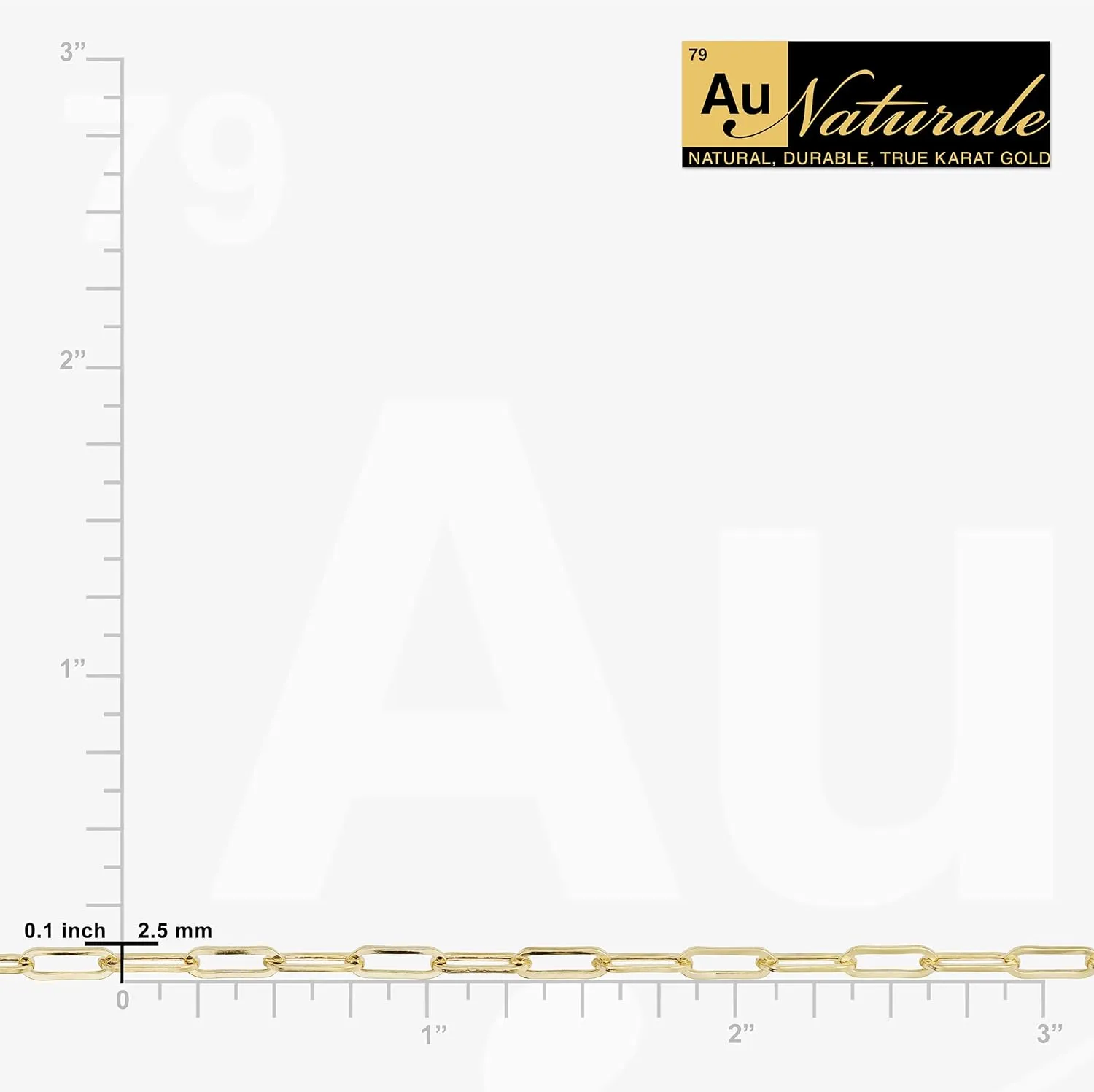 10k Yellow Gold 2.5 mm Paperclip Link Chain Necklace for Women (16, 18, 20, 24, 30 or 36 inch)