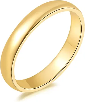 14K Gold Rings For Women Gold Cigar Band Rings For Women & Men The Symbol Of Status Light Luxury 5-9