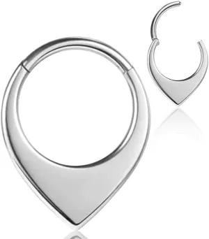 16G Nose Septum Rings Hoops: Stylish Surgical Stainless Steel Nose Rings Hoops, Hinged Segment Nose Lips Helix Cartilage Clicker Hoop Earrings,Rook Daith Tragus Piercing Rings for Women Men 8mm