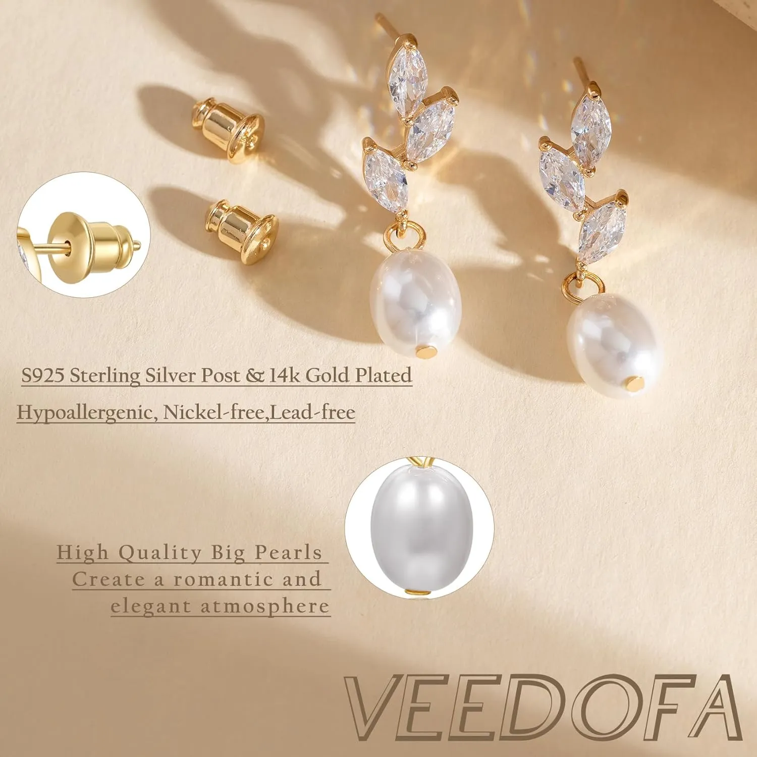 5MM Thick Pearl Hoop Earrings for Women, Lightweight Pearl Earrings with 925 Sterling Silver Post, Hypoallergenic Pearl Hoop Earrings 20/30/55MM