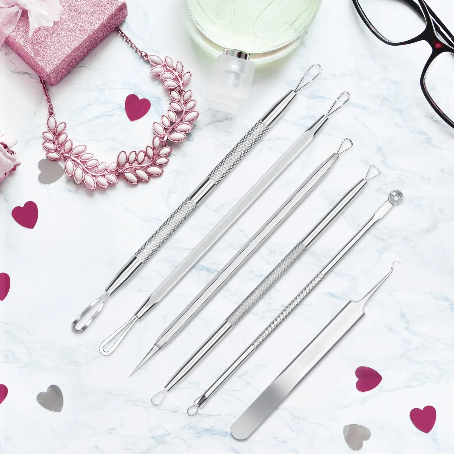 6 PCS Blackhead Remover Comedones Extractor Acne Removal Kit for Blemish, Whitehead Popping, Zit Removing