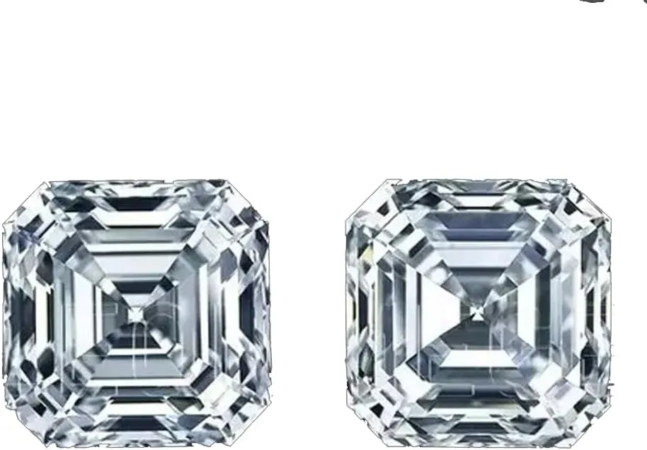 6.5X6.5 MM Lab Grown CVD Diamond Asscher Cut, D Color, IF Clarity  GIE Certified Loose Gemstone 2 Pcs Set for Exquisite Jewelry Creations and Timeless Elegance