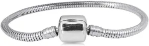 6.7 to 8.2inch Snake Chain Bracelet for Women Bead Charm Pendant 17 to 21cm Silver Stainless Steel Anniversary Birthday