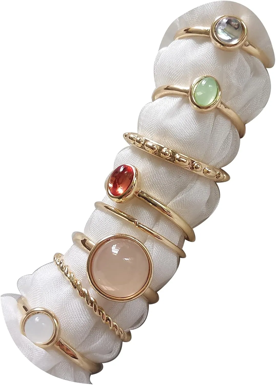 8-12 Pieces Stackable Joint Knuckle Midi Finger Ring Sets,Boho Vintage Crystal Snake Sunflower Moon Star Crown Rings for Women