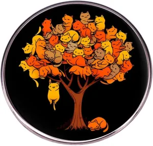 A Tree Cat Button Enamel Pin Ginger Cat Tree Lapel Pin Cute Animal Brooch Badge Cartoon Cats on the Tree Badge Pin Clothing Bags Accessories Children Men Women Cat Lover Gift