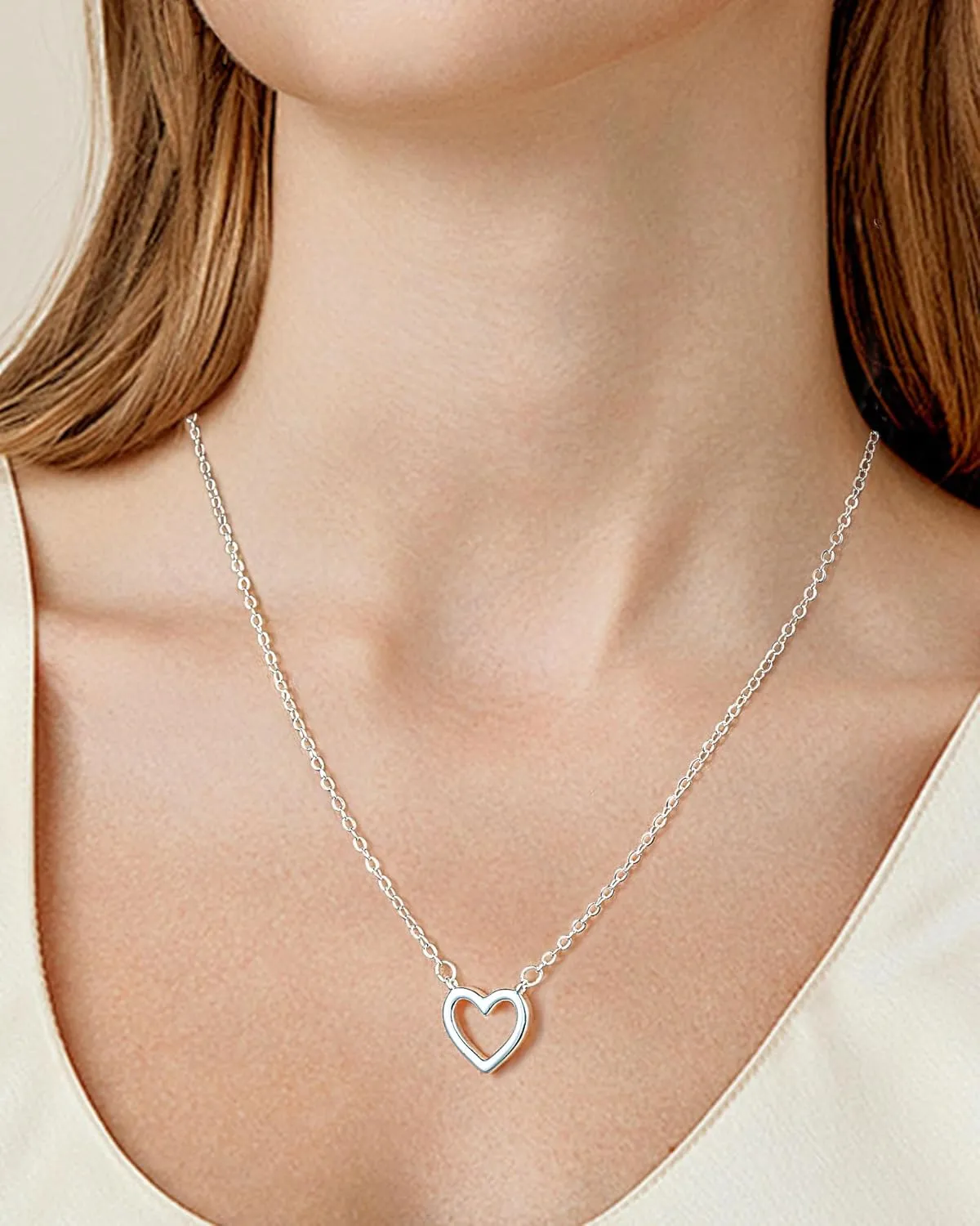 ACECHA Layered Necklaces for Women, 18K Gold Plated Choker Necklace for Women Trendy Silver Dainty Simple Layering Coin Heart Pendant Jewelry Gifts