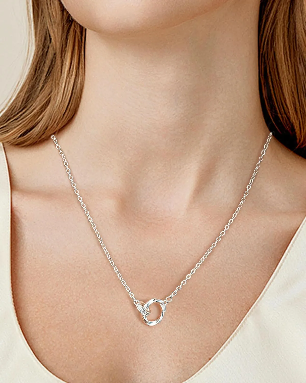 ACECHA Layered Necklaces for Women, 18K Gold Plated Choker Necklace for Women Trendy Silver Dainty Simple Layering Coin Heart Pendant Jewelry Gifts