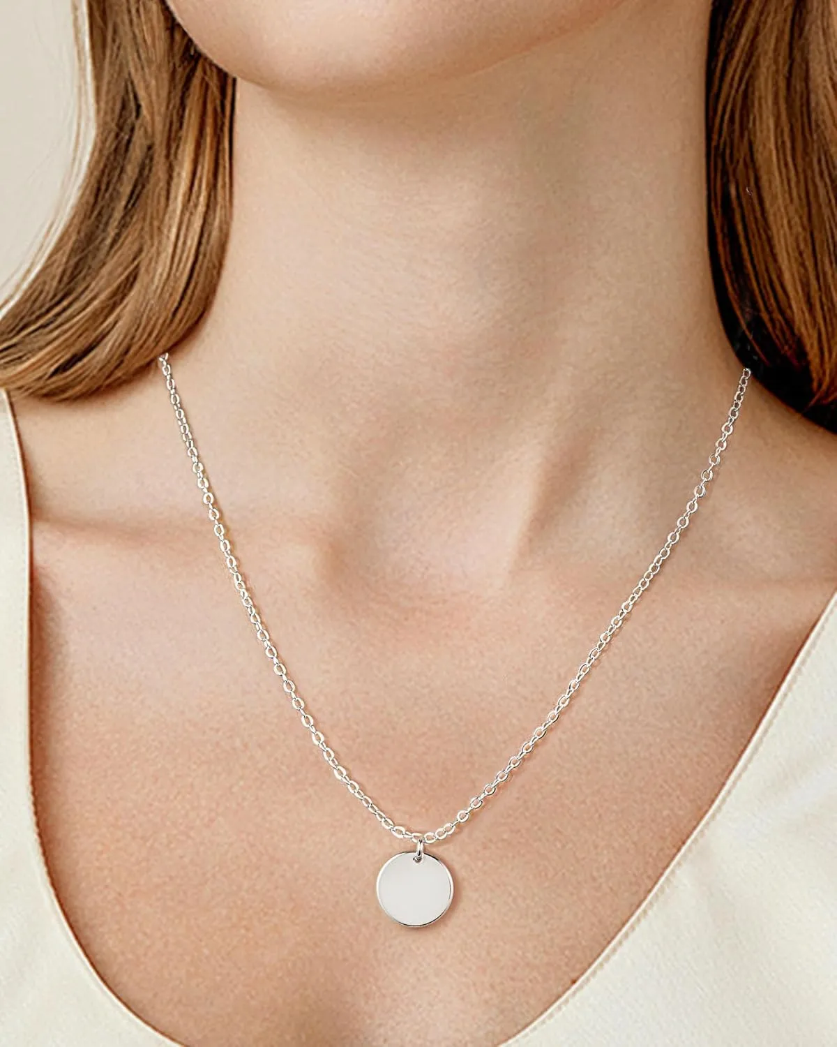 ACECHA Layered Necklaces for Women, 18K Gold Plated Choker Necklace for Women Trendy Silver Dainty Simple Layering Coin Heart Pendant Jewelry Gifts