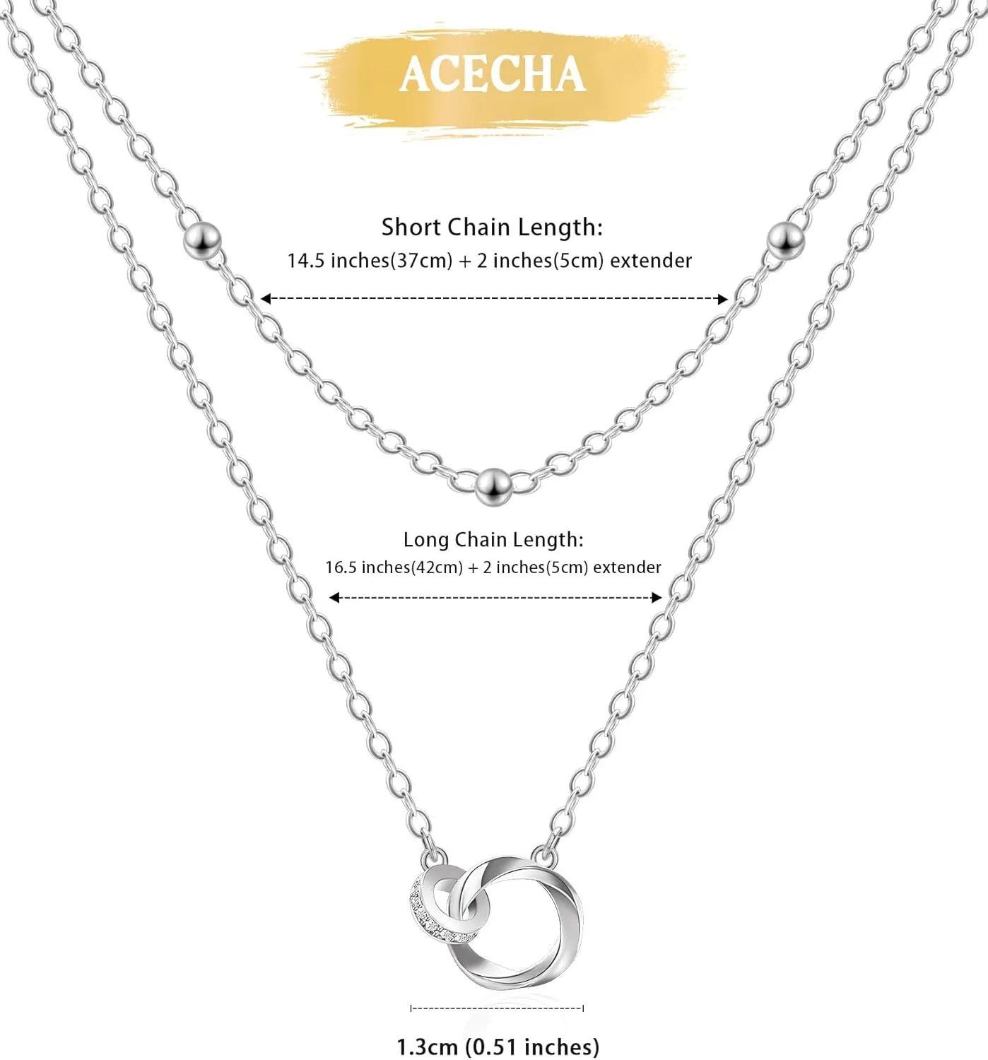 ACECHA Layered Necklaces for Women, 18K Gold Plated Choker Necklace for Women Trendy Silver Dainty Simple Layering Coin Heart Pendant Jewelry Gifts