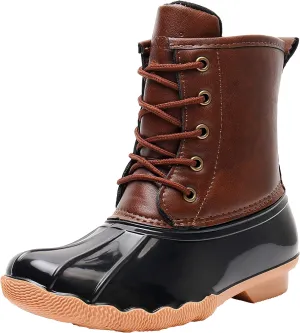 Ahannie Kids Boys Girls Winter Duck Boot, Youth Outdoor Two Tone Fashion Waterproof Rain Boot (Toddler/Little Kid/Big Kid)