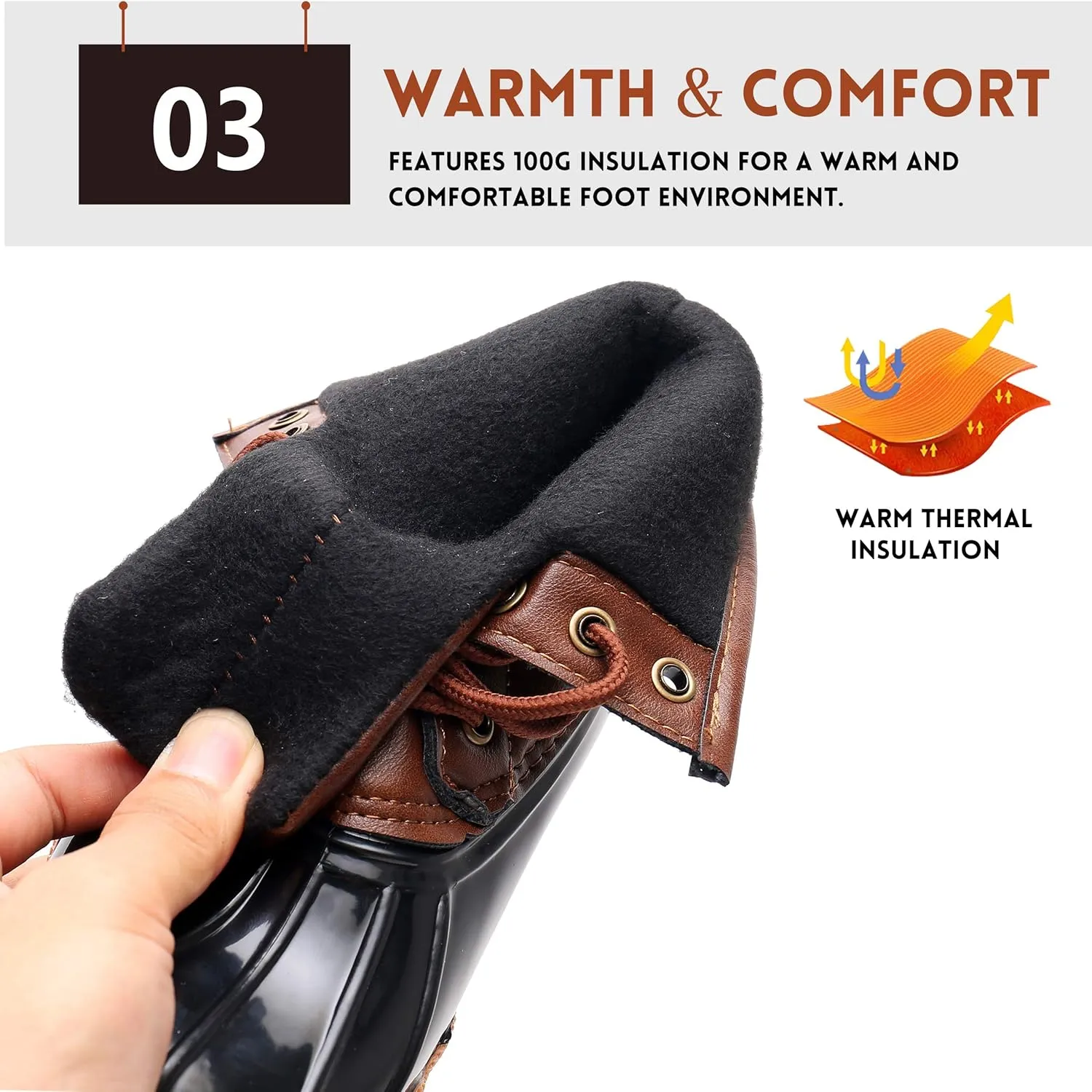 Ahannie Kids Boys Girls Winter Duck Boot, Youth Outdoor Two Tone Fashion Waterproof Rain Boot (Toddler/Little Kid/Big Kid)
