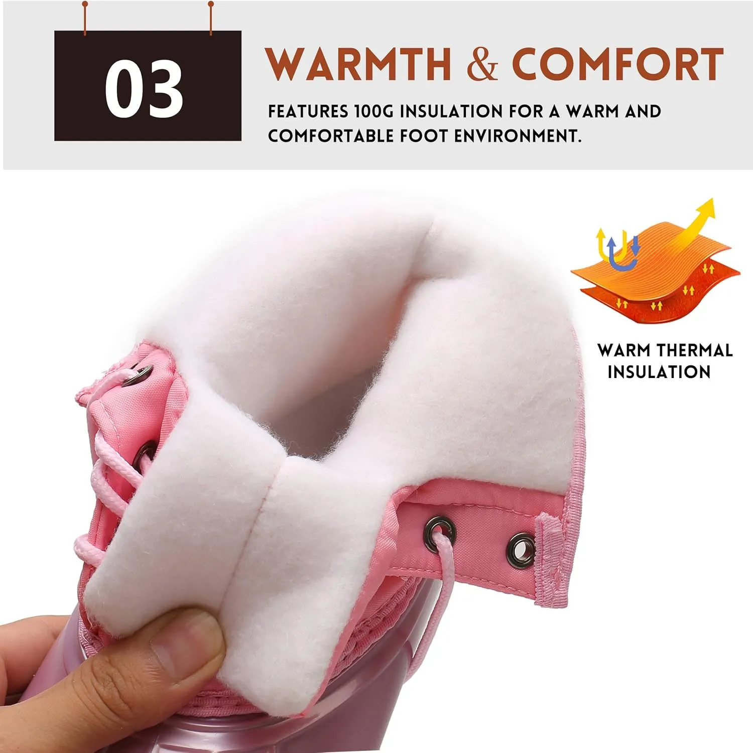 Ahannie Kids Boys Girls Winter Duck Boot, Youth Outdoor Two Tone Fashion Waterproof Rain Boot (Toddler/Little Kid/Big Kid)