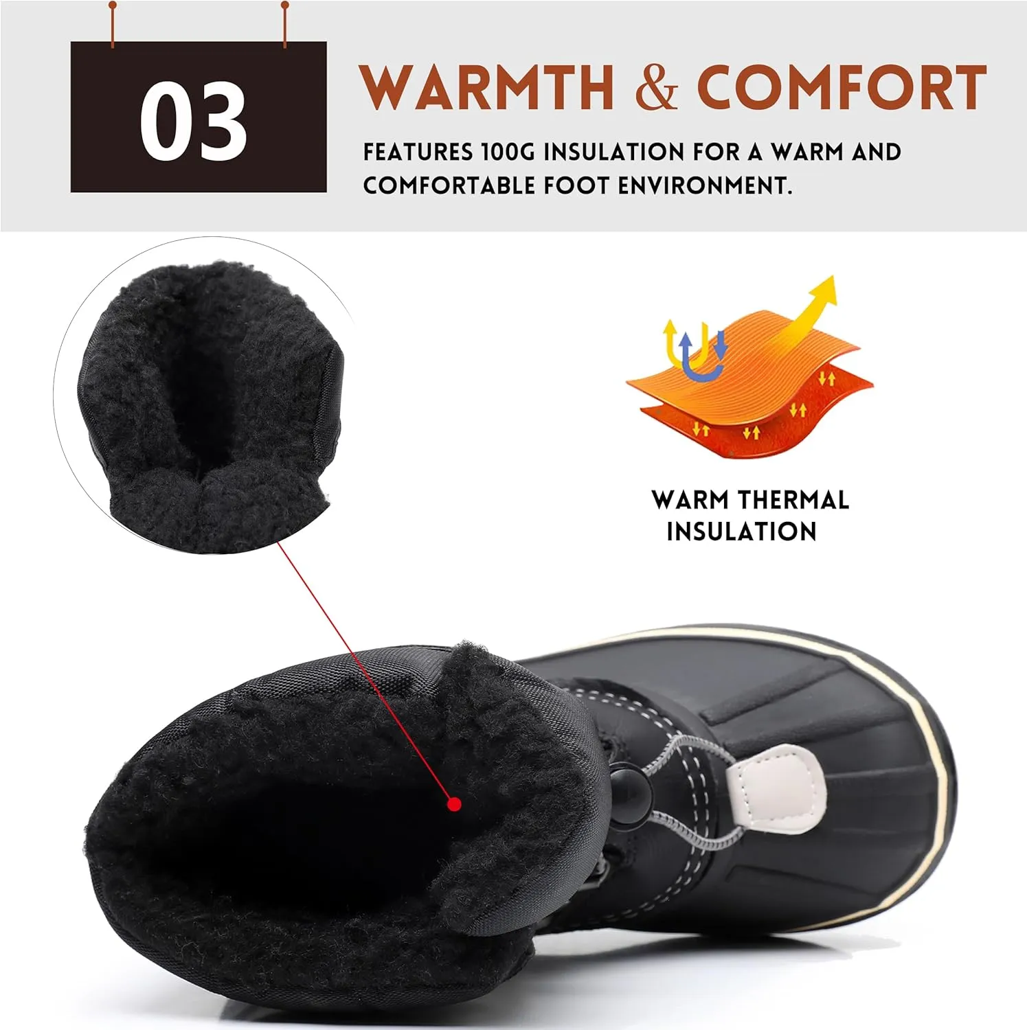 Ahannie Kids Boys Girls Winter Duck Boot, Youth Outdoor Two Tone Fashion Waterproof Rain Boot (Toddler/Little Kid/Big Kid)