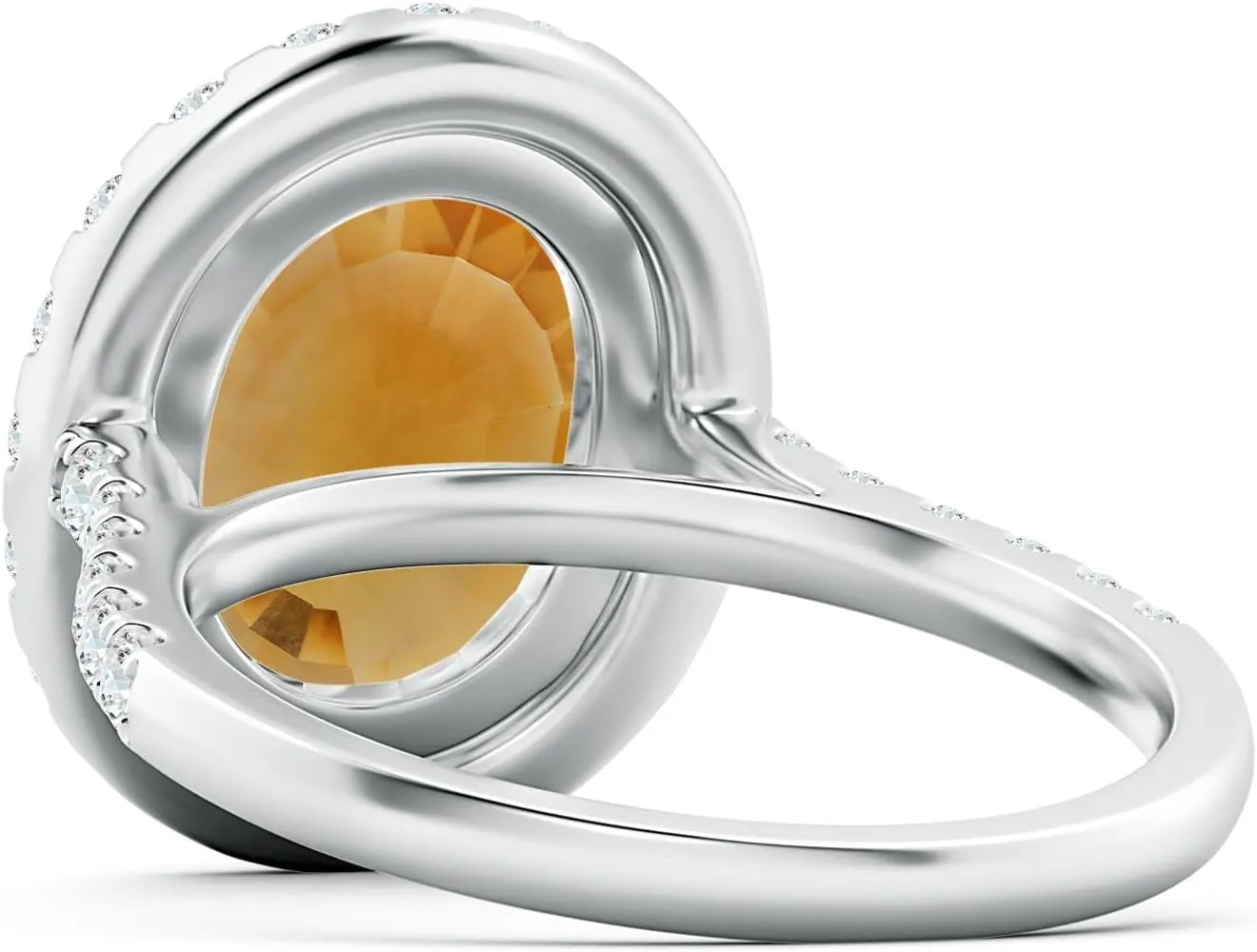Angara Natural GIA Certified Prong-Set Oval 3.78 ct Citrine Halo Ring with Diamonds in 14K Solid Gold/Platinum for Women | November Birthstone Jewelry for Women