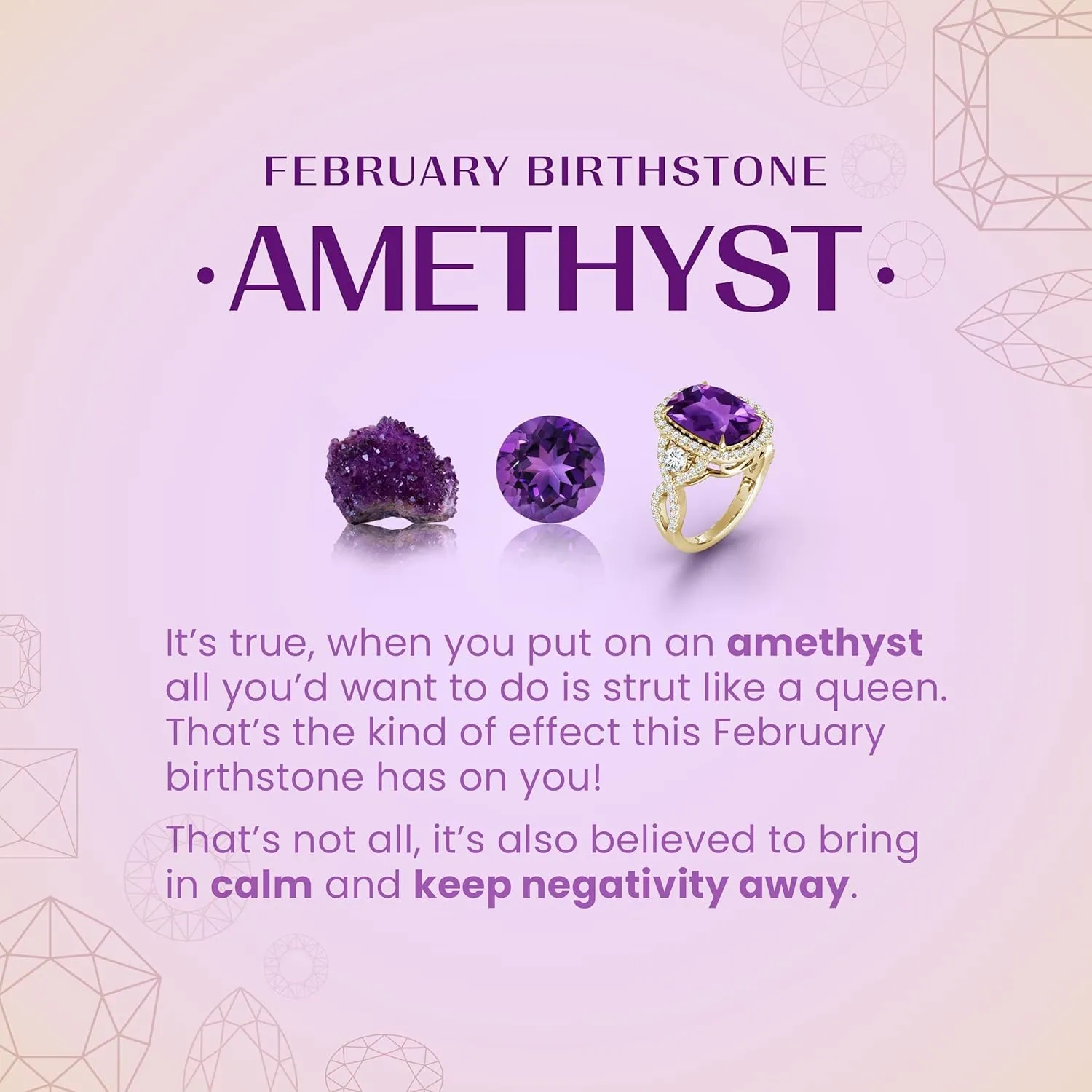 Angara Natural GIA Certified Prong-Set Oval 3.83 ct Amethyst Halo Ring with Diamonds in 14K Solid Gold/Platinum for Women | February Birthstone Jewelry for Women