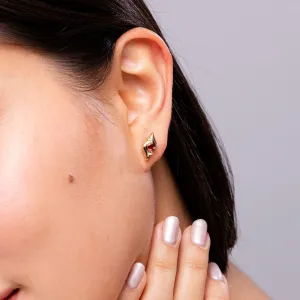ANGARA Natural Oval Ruby and Diamond Shell Stud Earrings in Silver / 14K Solid Gold/Platinum | July Birthstone, Birthday, Engagement, Anniversary, Wedding Jewelry Gift for Women