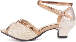 AOQUNFS Women Ballroom Dance Shoes Latin Salsa Practice Performance Low Heel Dancing Shoes,DY01