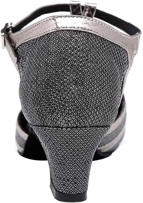 AOQUNFS Women Ballroom Dance Shoes Latin Salsa Practice Performance Low Heel Dancing Shoes,L322