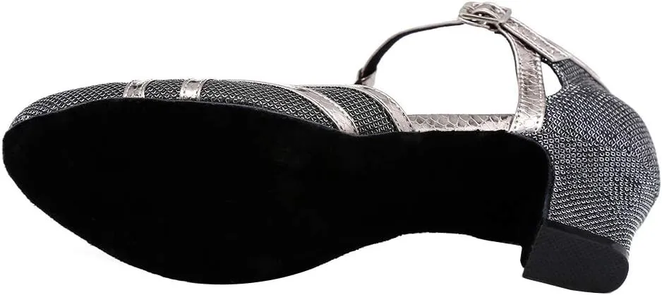 AOQUNFS Women Ballroom Dance Shoes Latin Salsa Practice Performance Low Heel Dancing Shoes,L322
