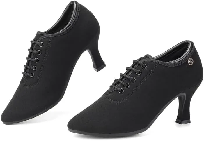 AOQUNFS Women Latin Ballroom Dance Shoes Lace-up Modern Salsa Practice Dance Shoes,Model ZYX305