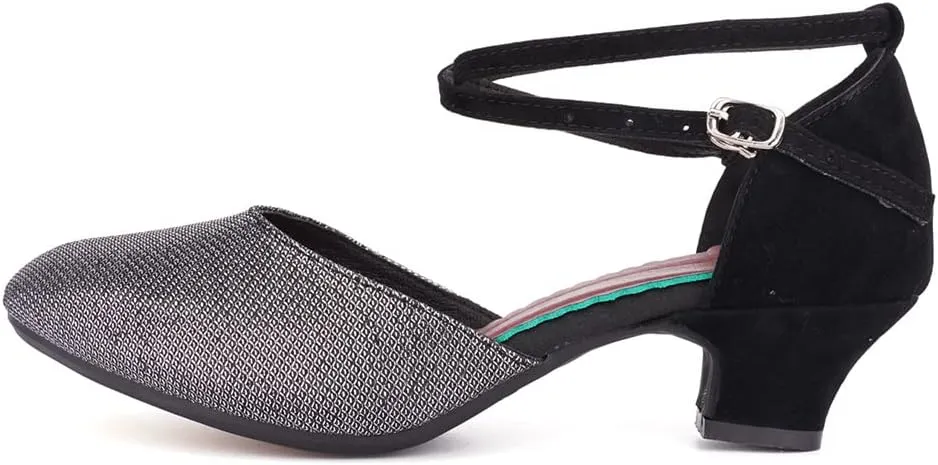 AOQUNFS Women Latin Dance Shoes Ballroom Salsa Low Heel Performance Dancing Shoes,DY117