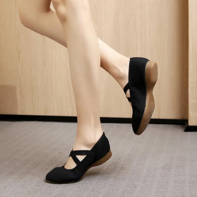 AOQUNFS Womens Latin Dance Shoes Close Toe Ballroom Dance Practice Shoes