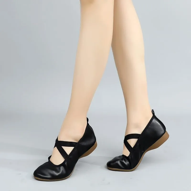 AOQUNFS Womens Latin Dance Shoes Close Toe Ballroom Dance Practice Shoes