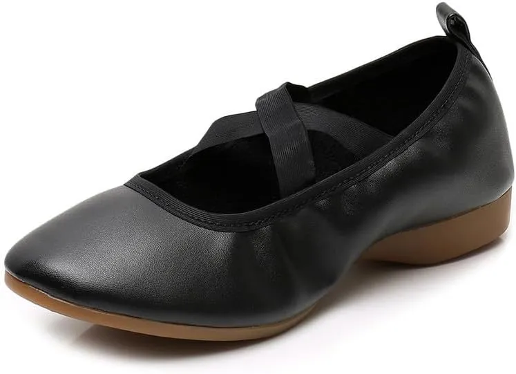 AOQUNFS Womens Latin Dance Shoes Close Toe Ballroom Dance Practice Shoes