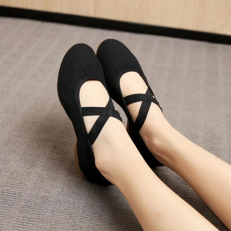 AOQUNFS Womens Latin Dance Shoes Close Toe Ballroom Dance Practice Shoes