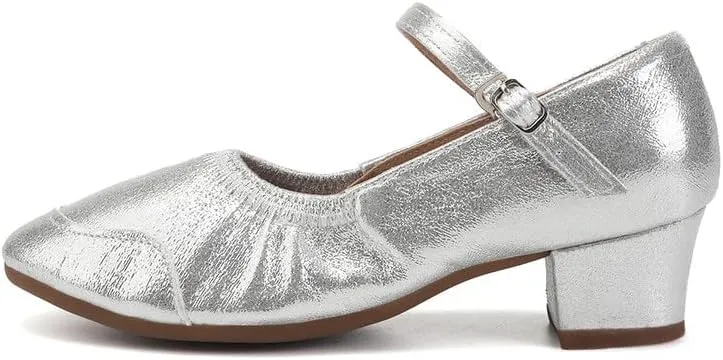 AOQUNFS Women's Latin Dance Shoes Close Toe Ballroom Salsa Performance Pratice Dancing Shoes