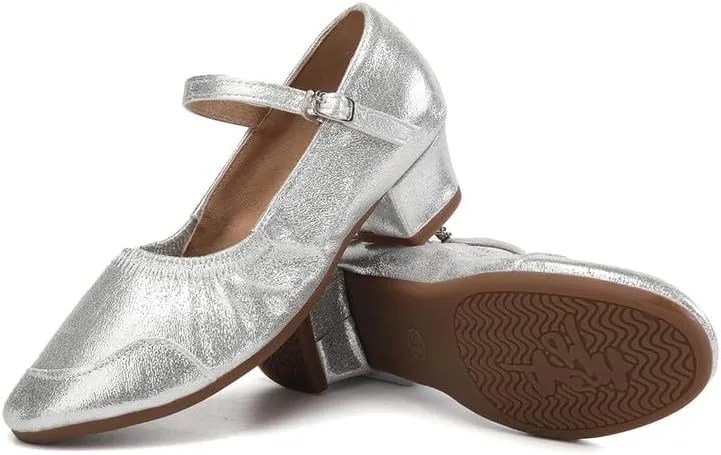 AOQUNFS Women's Latin Dance Shoes Close Toe Ballroom Salsa Performance Pratice Dancing Shoes