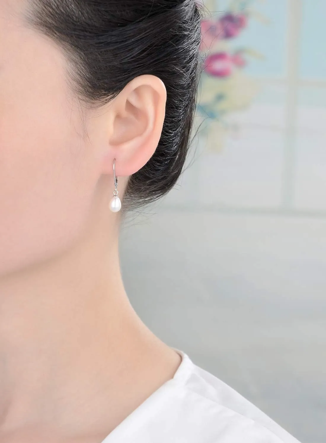 Authentic 925 Sterling Silver AAA Grade Natural White Freshwater Pearl Stud Earrings or Drop Earrings Tarnish Resistant Hypoallergenic Nickel Free Women Jewelry
