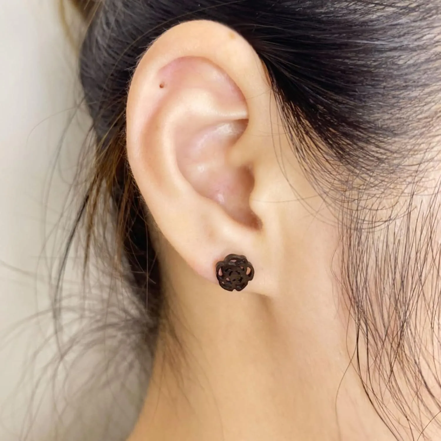 Black Stud Earrings for Women Batman Bowtie Heart Lucky Charm Peace Question Robot Rose Flower Star Stainless Steel Birthday Anniversary Mothers Day