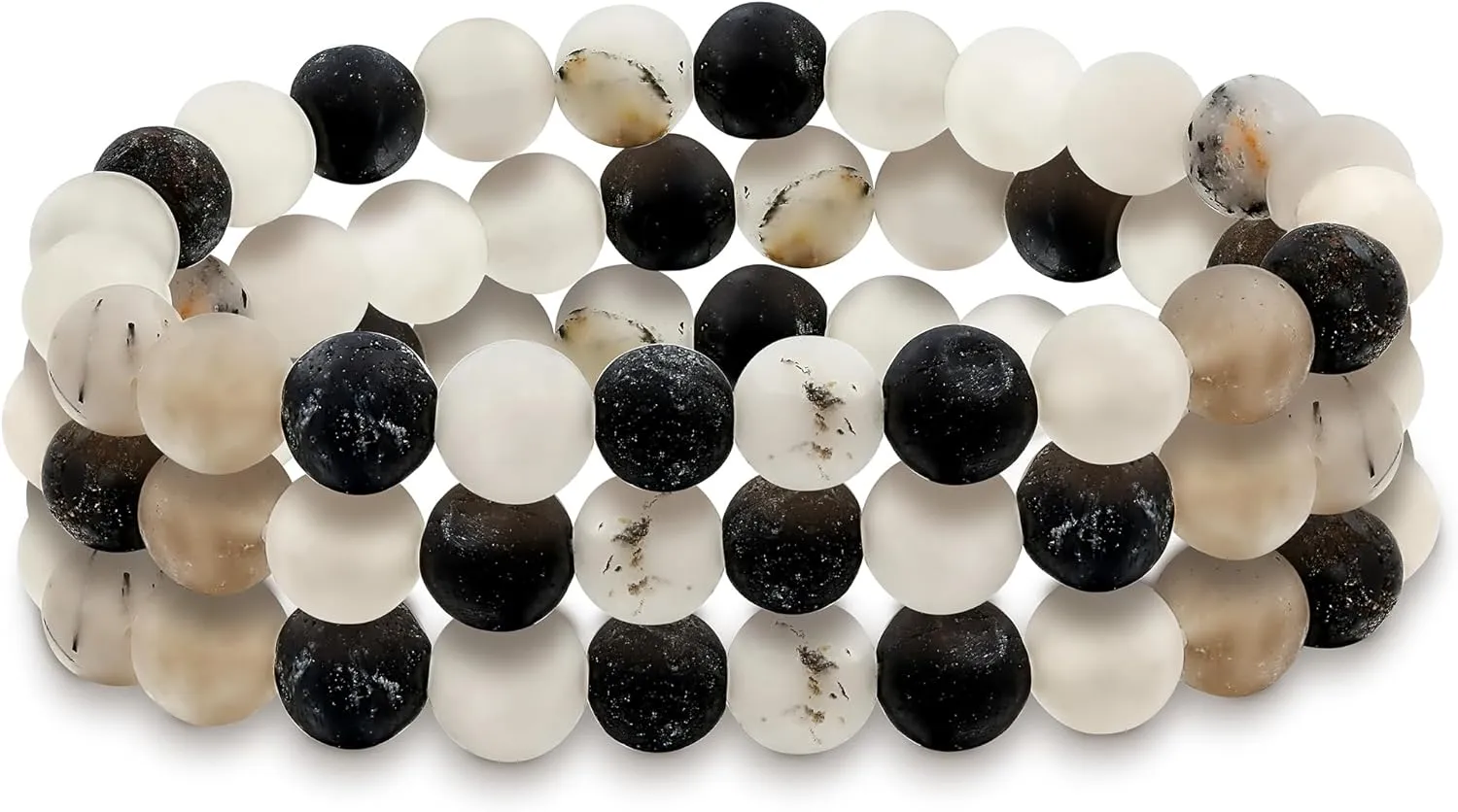 Bling Jewelry Natural Multi Color Semi Precious Gemstone Round Bead 8MM Strand Stackable Stretch Bracelet For Women Men Teen Unisex