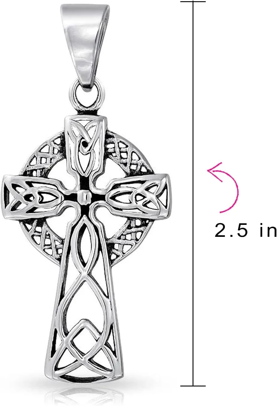Bling Jewelry Protection Amulet Ancient Mens Irish Viking Celtic Cross Pendant Necklace For Men Women Oxidized Silver Tone Stainless Steel 20 Inch Ball Chain