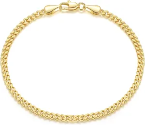 Bracelets for Women 14K Gold Bracelets Classic Cuban Chain Charm Bracelet Fashion Jewelry Gifts for Women 6.5/7/7.5/8/9 in