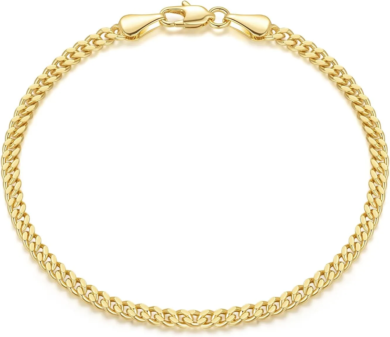 Bracelets for Women 14K Gold Bracelets Classic Cuban Chain Charm Bracelet Fashion Jewelry Gifts for Women 6.5/7/7.5/8/9 in