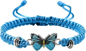 Bracelets for Women Gifts for Women Butterfly Charm Bracelet Adjustable String Butterfly Friendship Bracelets Cute Hand Woven Bracelets Valentines Day Gifts
