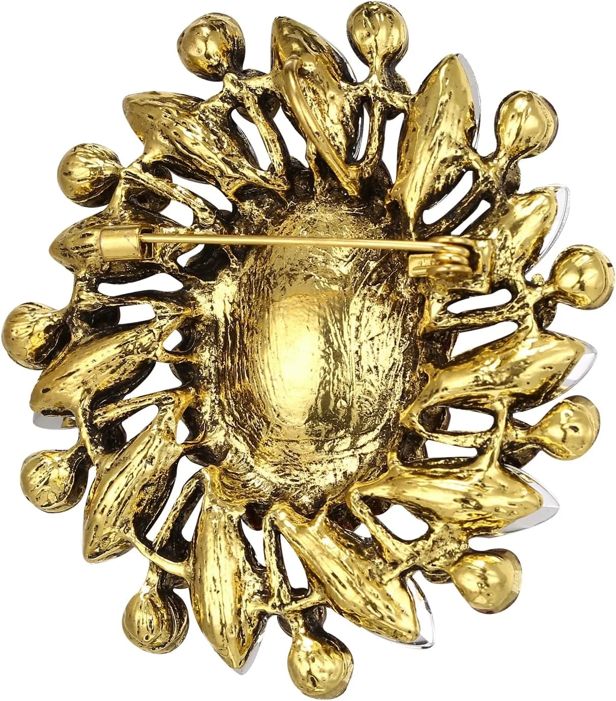 BriLove Austrian Crystal Rhinestone Gorgeous Oval Marquise Brooches for Women