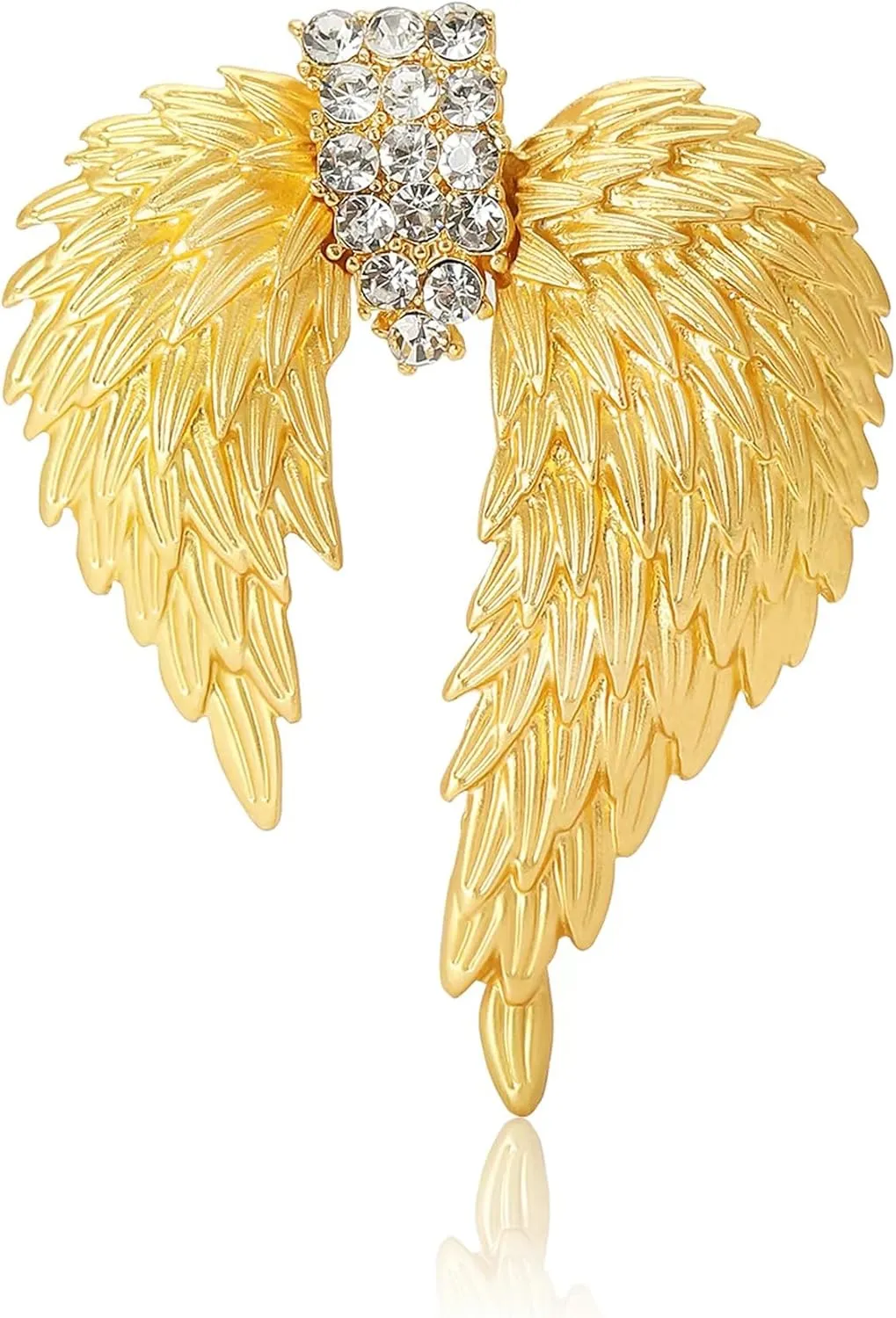 Brooch Pins Gold Angel Wing Rhinestone Lapel Brooches for Women Fashion Jewelry Clothing Decoration Accessorie 