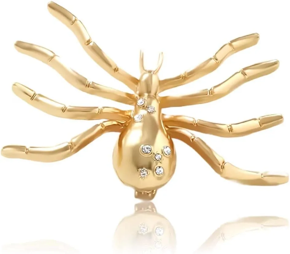 Brooch Pins Gold Spider Rhinestone Lapel Brooches for Women Fashion Jewelry Clothing Decoration Accessorie Backpacks Brooch