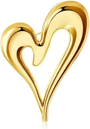 Brooch Pins Heart Gold Lapel Hijab Cute Brooches for Women Fashion Jewelry Clothing Decoration Accessories