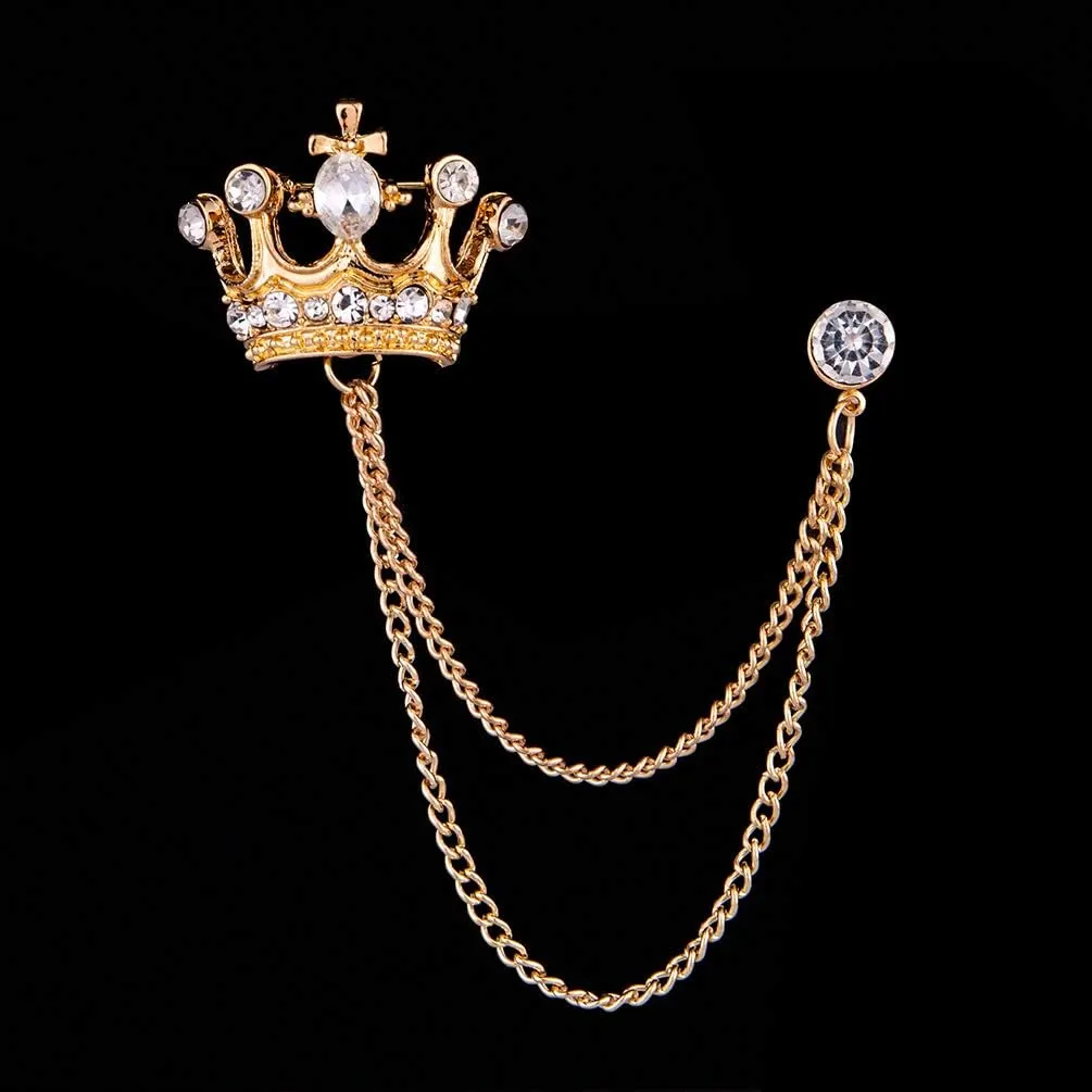 Brooches Pin for Men Shirts Collar Chain Brooch Pin Lapel Stick