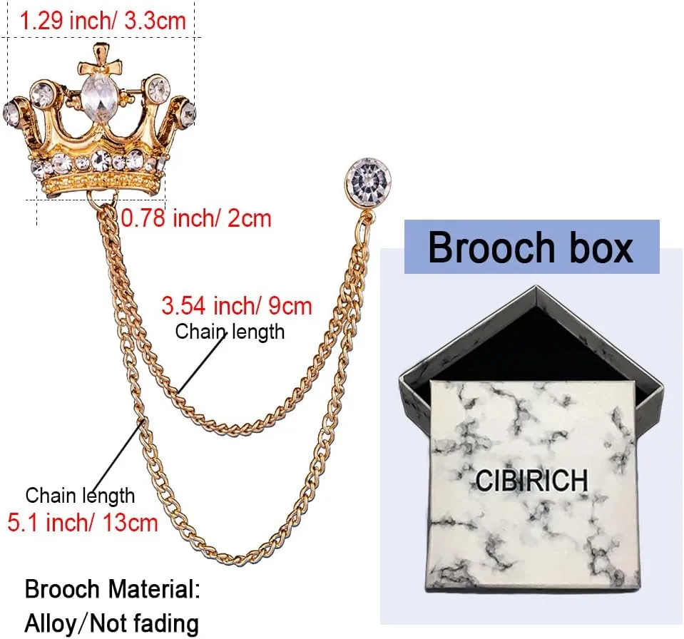 Brooches Pin for Men Shirts Collar Chain Brooch Pin Lapel Stick