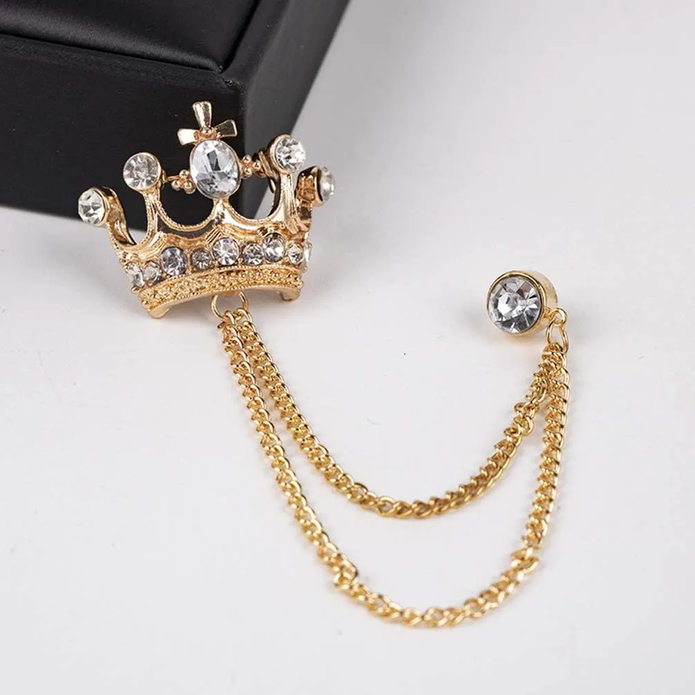 Brooches Pin for Men Shirts Collar Chain Brooch Pin Lapel Stick