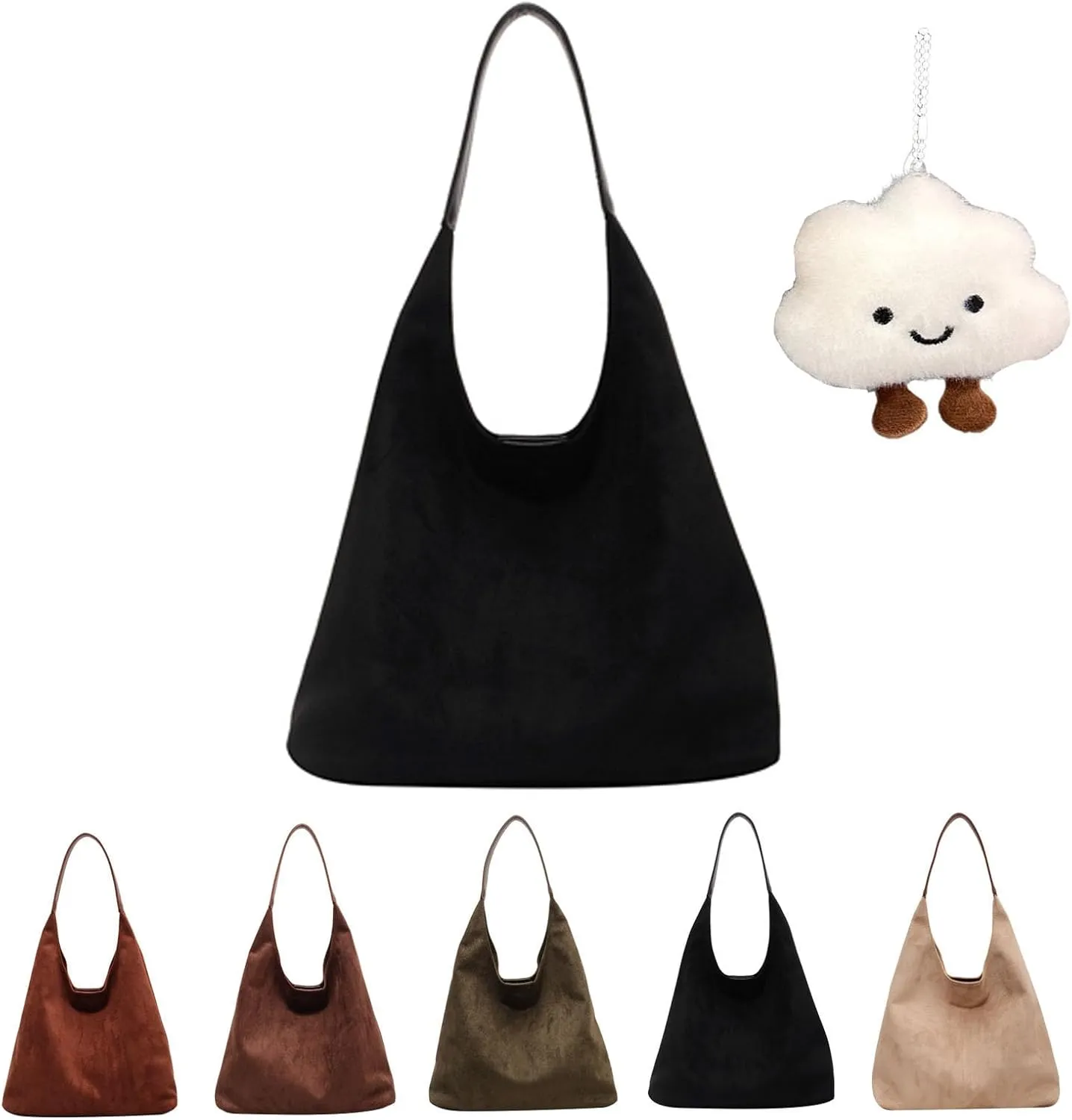 Brown Suede Tote, Top-Handle Tote Bags, Leather Armpit Bag,Casual Shoulder Hobo Bag, Handbag Crossbody Bag
