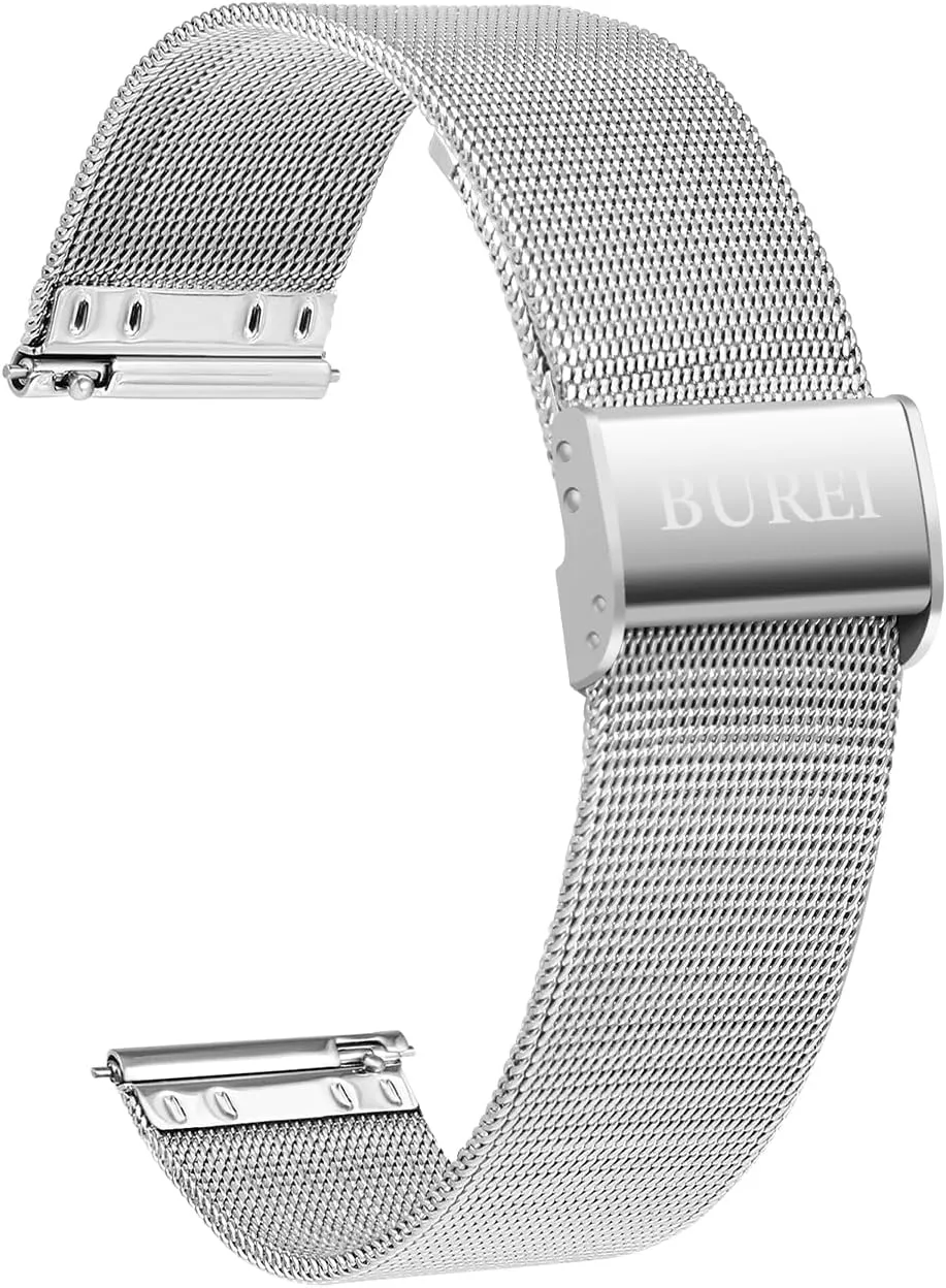 BUREI Metal Mesh Watch Bands for Men Women,20mm Quick Release Watch Bands with Spring Bars,Stainless Steel Replacement Strap