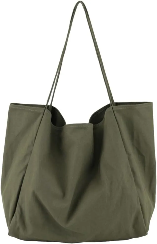 Canvas Shoulder Bag for Women Large Handbag Hobo Bag Tote Purse Slouchy Canvas Handbags Shoulder Purses