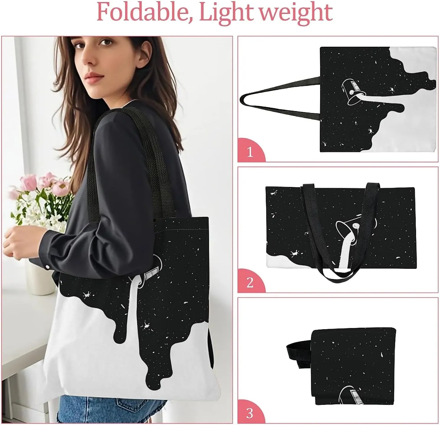 Canvas Tote Bag for Women with Zipper Inner Pocket, Canvas Tote for Daily Work Shopping